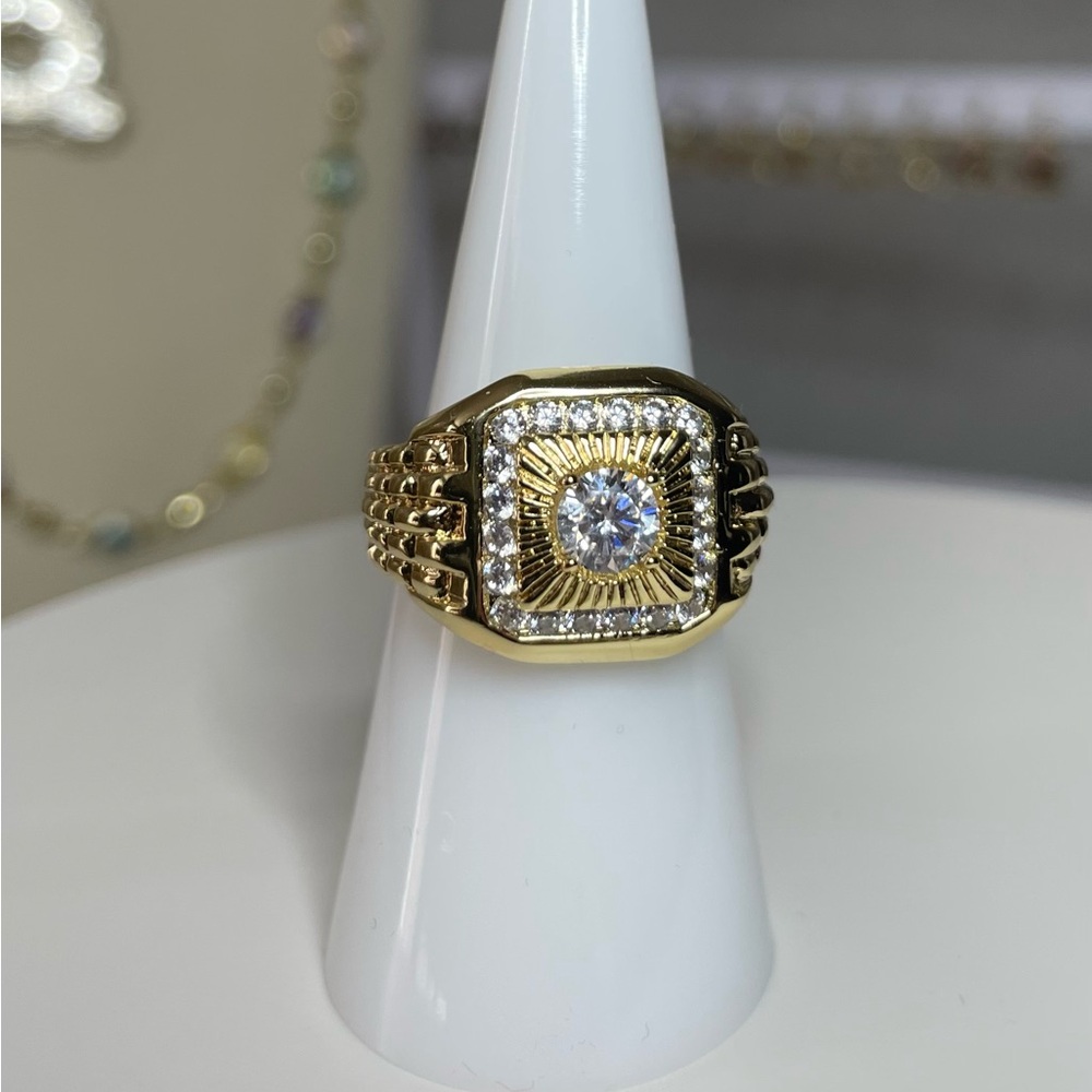 Size 8 Chunky Sunburst Square Ring